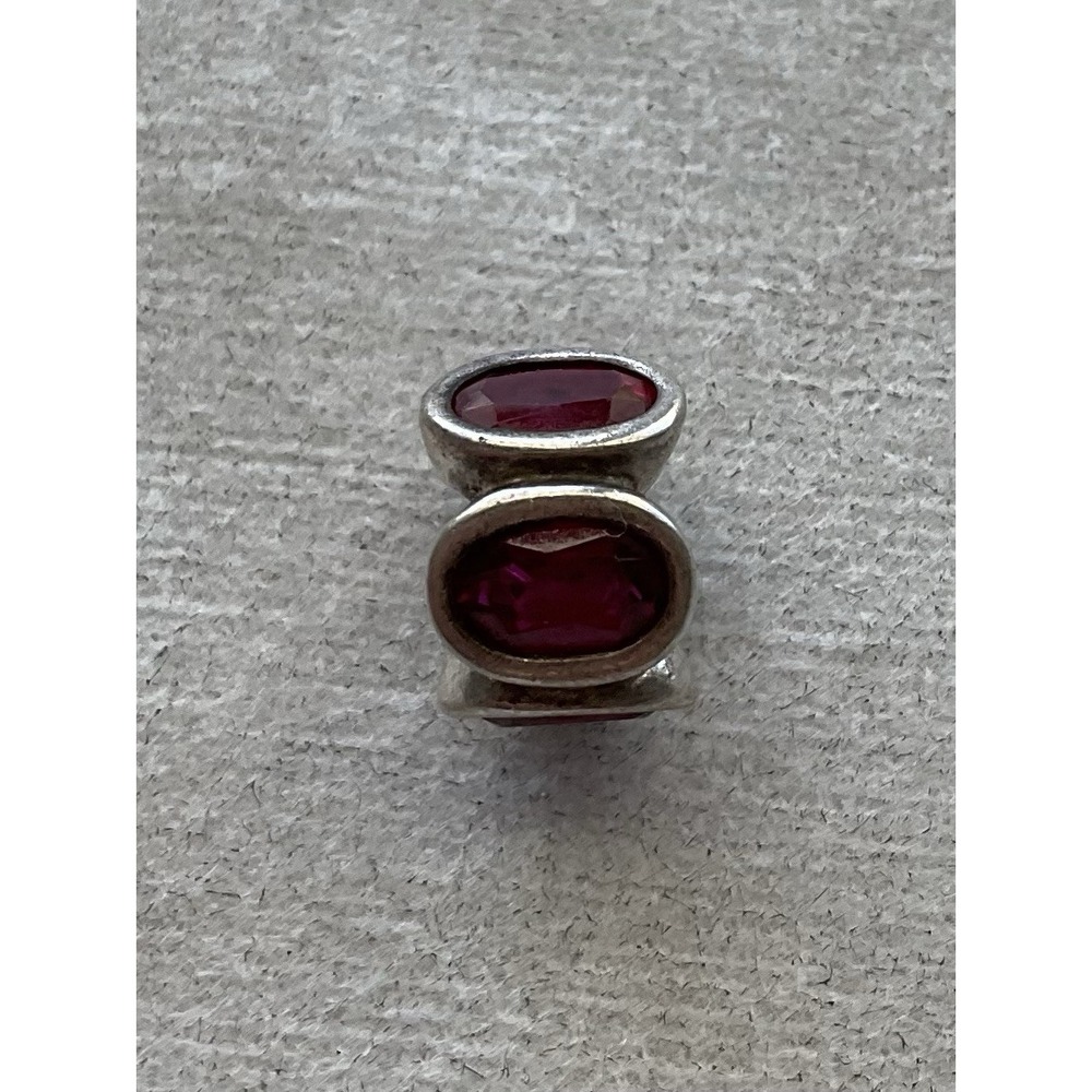 retired sterling silver Pandora "Red Oval Lights" charm ALE 925